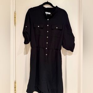 Elegant Black Button-Up shorts romper